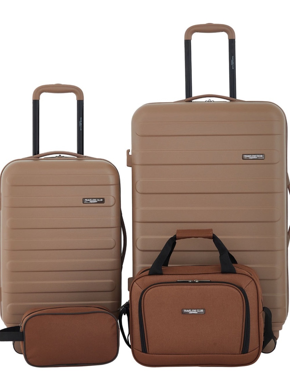 TRAVELERS CLUB AUSTIN 4 PIECE HARDSIDE LUGGAGE SET 4-Piece Luggage Set - Brown - Picture 4 of 12